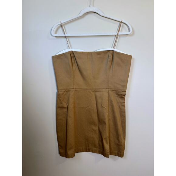 NEW NWT Amanda Uprichard Malene Mini Dress Tan Size Large - Picture 2 of 5
